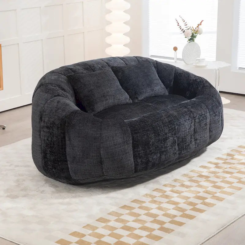 GDFStudio - Divano relax Laurel in ciniglia a 2 posti con schiuma ad alta densità e comfort extra-large