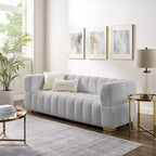 Canapé moderne en tissu gaufré, confortable pour les moments de détente