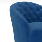 Lot de 2 fauteuils tonneau modernes SEYNAR en velours rembourré, pivotants à 360 degrés, avec dossier capitonné à boutons