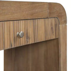 Table console rustique Whisen, table d’entrée et table d’appoint avec façade de tiroir cannelée