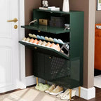 Meuble de rangement à chaussures CLIHOME pour entrée, 24 paires, avec tiroirs basculants, étagère et placard