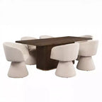 Ensemble de salle à manger moderne de 7 pièces en bois et métal Yodsak de Christopher Knight Home avec chaises pivotantes à 180°
