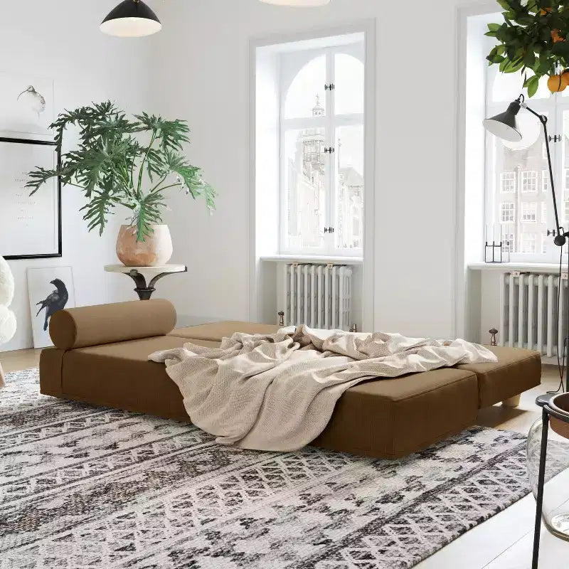 Lit de repos/lit d’appoint escamotable grand format – microvelours