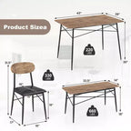 Set da pranzo Costway 4 pezzi con panca e 2 sedie imbottite in similpelle per cucina