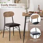 Set da pranzo Costway 4 pezzi con panca e 2 sedie imbottite in similpelle per cucina