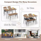 Set da pranzo Costway 4 pezzi con panca e 2 sedie imbottite in similpelle per cucina