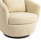 Fauteuil tonneau pivotant rembourré avec rangement, chaise d’appoint moderne pour salon, chambre, bureau ou coin lecture