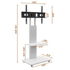 Meuble TV pour téléviseurs de 32 à 75 pouces, chariot TV mobile à hauteur réglable avec tiroir et roulettes pour le salon, la chambre et le bureau - ModernLuxe
