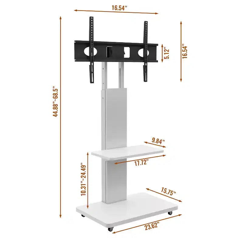 Meuble TV pour téléviseurs de 32 à 75 pouces, chariot TV mobile à hauteur réglable avec tiroir et roulettes pour le salon, la chambre et le bureau - ModernLuxe