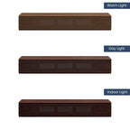 Meuble TV minimaliste avec tiroirs, console multimédia en bois massif avec placards, porte basculante, placage noyer, entièrement assemblée