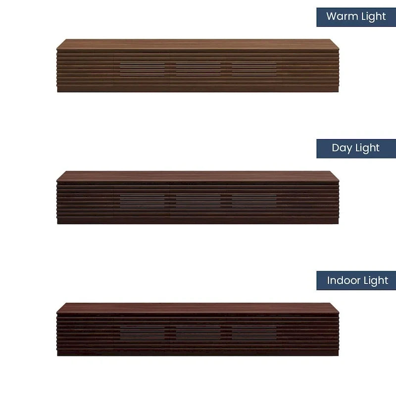 Meuble TV minimaliste avec tiroirs, console multimédia en bois massif avec placards, porte basculante, placage noyer, entièrement assemblée