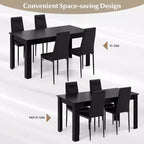 Set Tavolo da Cucina Rettangolare Moderno Costway con 8 Sedie da Pranzo in Pelle PVC Nere
