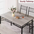 Set tavolo da pranzo per 4 persone, tavolo da cucina rettangolare in legno con 2 sedie e panca, tavolo da sala da pranzo con portabottiglie per piccoli spazi, appartamento, casa