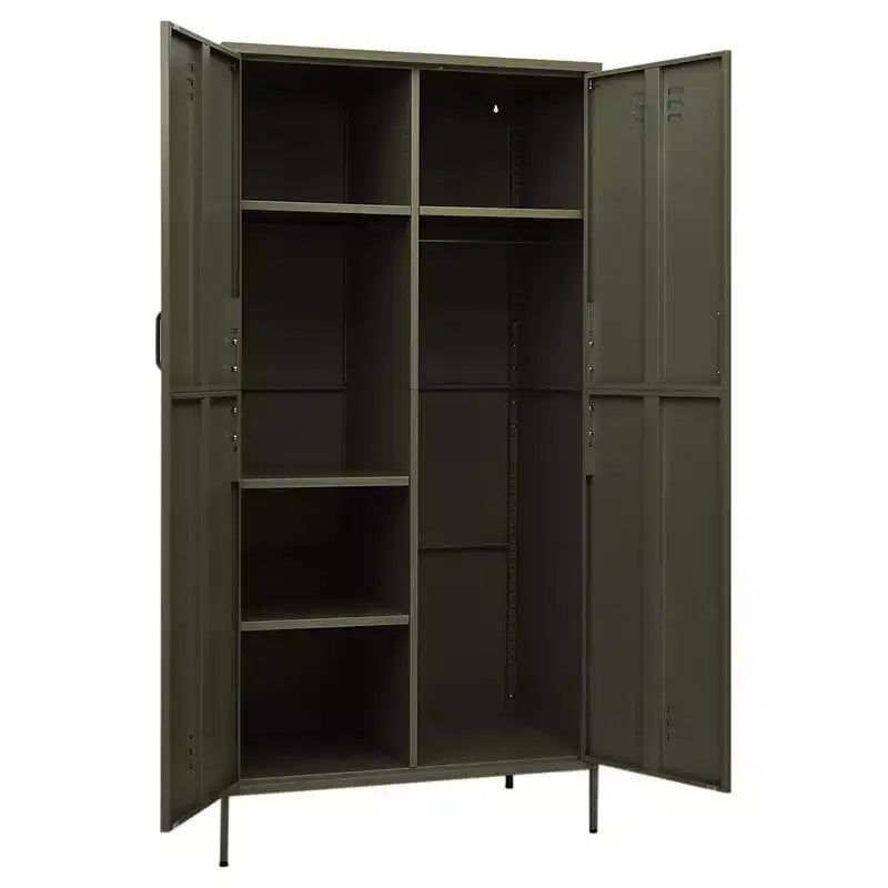 vidaXL kledingkast olijfgroen 35.4x19.7x70.9 staal