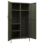 vidaXL kledingkast olijfgroen 35.4x19.7x70.9 staal