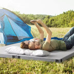 Materasso da campeggio in memory foam Costway con fondo antiscivolo e borsa da viaggio per dormire all’aperto, grigio/blu