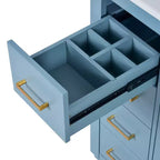 Meuble-lavabo de salle de bains simple de 30 pouces avec meuble et 3 tiroirs ??Noir / Bleu / Vert / Indigo / Blanc