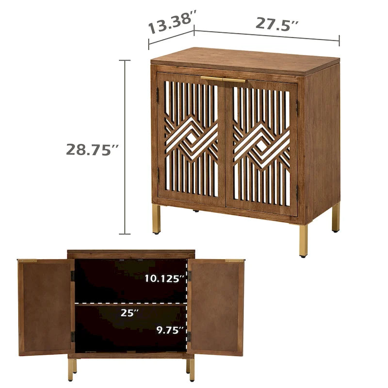 Farmhouse Storage Dresser Accent Sideboard Wood Buffet Cabinet with 2-Door for Living Room, Hallway, Bedroom, Dining Room
