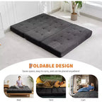 Canapé-lit convertible 39x75 à matelas en mousse à mémoire de forme pliable en trois, matelas capitonné 6
