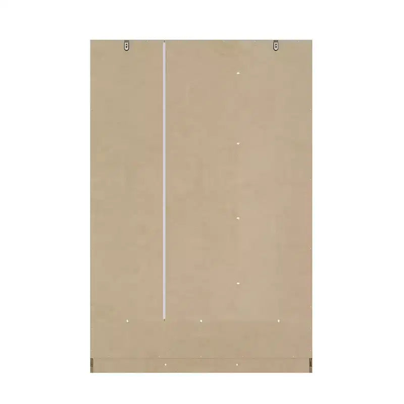 Armadio in rattan Famapy con 3 cassetti, guardaroba con 3 ante in rattan traspirante, armadio alto in stile rustico per camera da letto