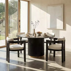 Set da pranzo rotondo moderno Christopher Knight Home Shankar da 5 pezzi con sedie imbottite in legno della gomma
