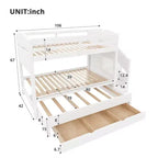 Letto a castello Whisen Twin XL con letto estraibile, contenitore, legno massello, scala contenitore, armadio e 3 cassetti, per bambini