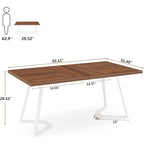 Modern Dining Table, White Faux Marble Small Kitchen Table for Family