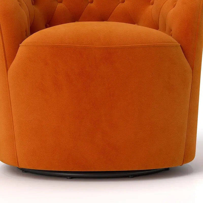 Lot de 2 fauteuils tonneau modernes SEYNAR en velours rembourré, pivotants à 360 degrés, avec dossier capitonné à boutons