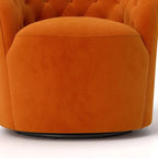 Lot de 2 fauteuils tonneau modernes SEYNAR en velours rembourré, pivotants à 360 degrés, avec dossier capitonné à boutons