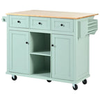 Portable Rolling Kitchen Island Cart with Storage