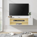 Floating TV Stand Shelf Wall Mounted Entertainment Center Floating Cabinet Media Hutch Under TV, 39 Inch