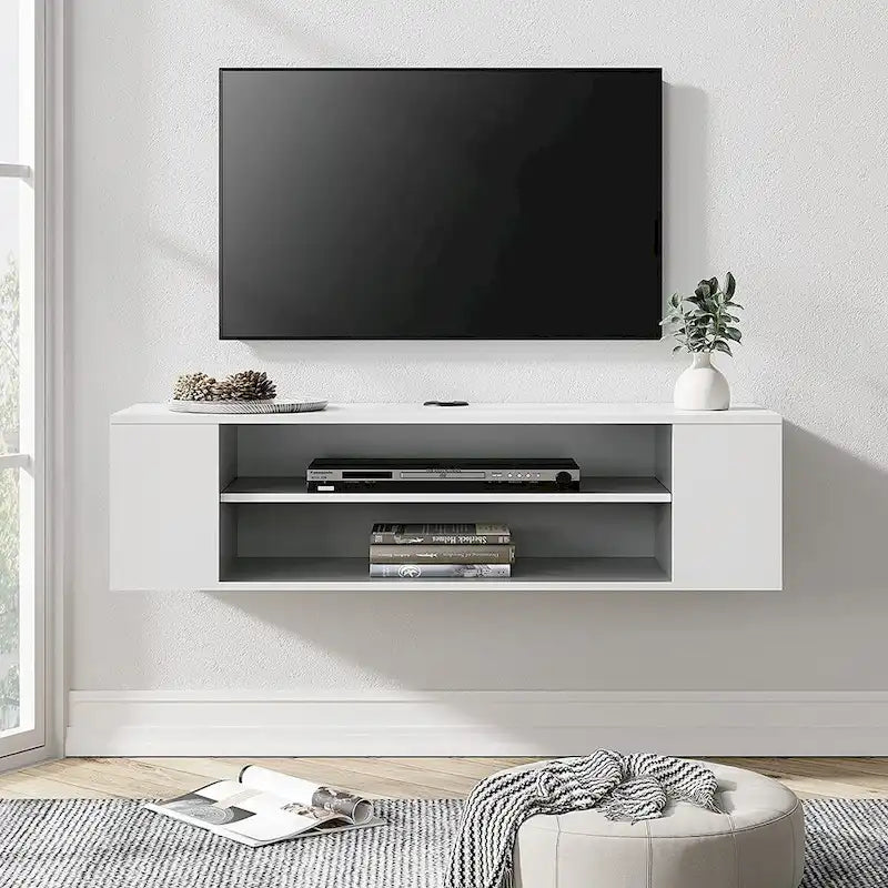 Floating TV Stand Shelf Wall Mounted Entertainment Center Floating Cabinet Media Hutch Under TV, 39 Inch