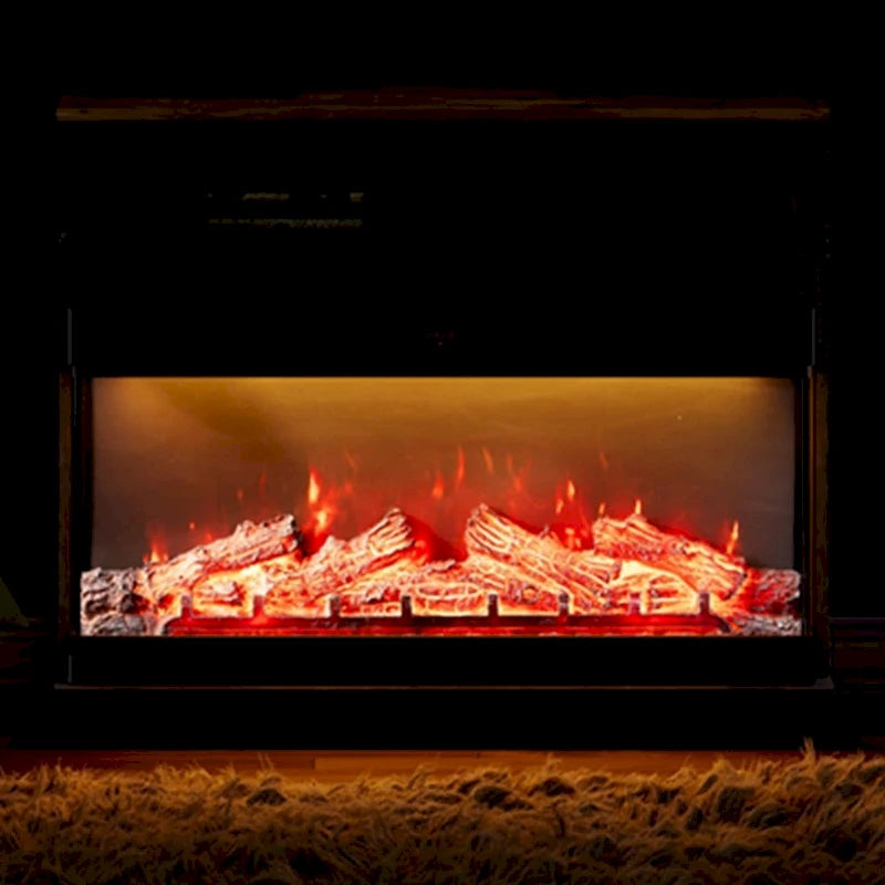 36 inch 3 Sided Glass Electric Fireplace InsertBlack
