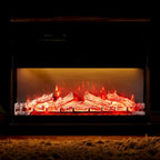 36 inch 3 Sided Glass Electric Fireplace InsertBlack