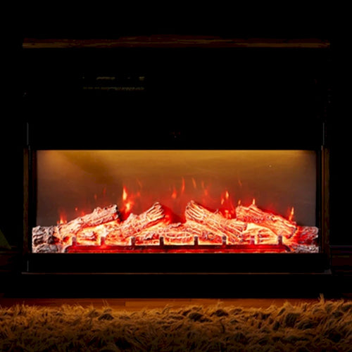 36 inch 3 Sided Glass Electric Fireplace InsertBlack