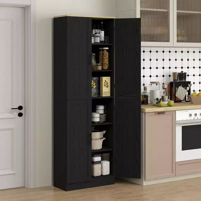 Dispensa da cucina indipendente HOMCOM 67, mobile contenitore a 4 ante con ripiani e ante regolabili