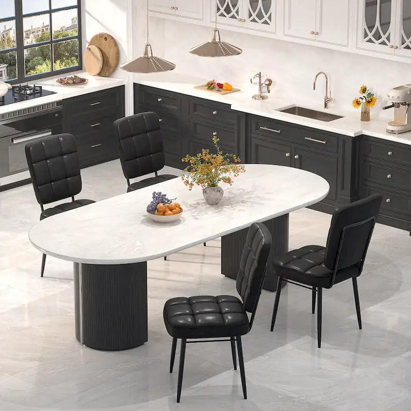 Chaises de salle à manger modernes, lot de 2/4/6/8, chaises de cuisine rembourrées avec coussin épais pour salle à manger