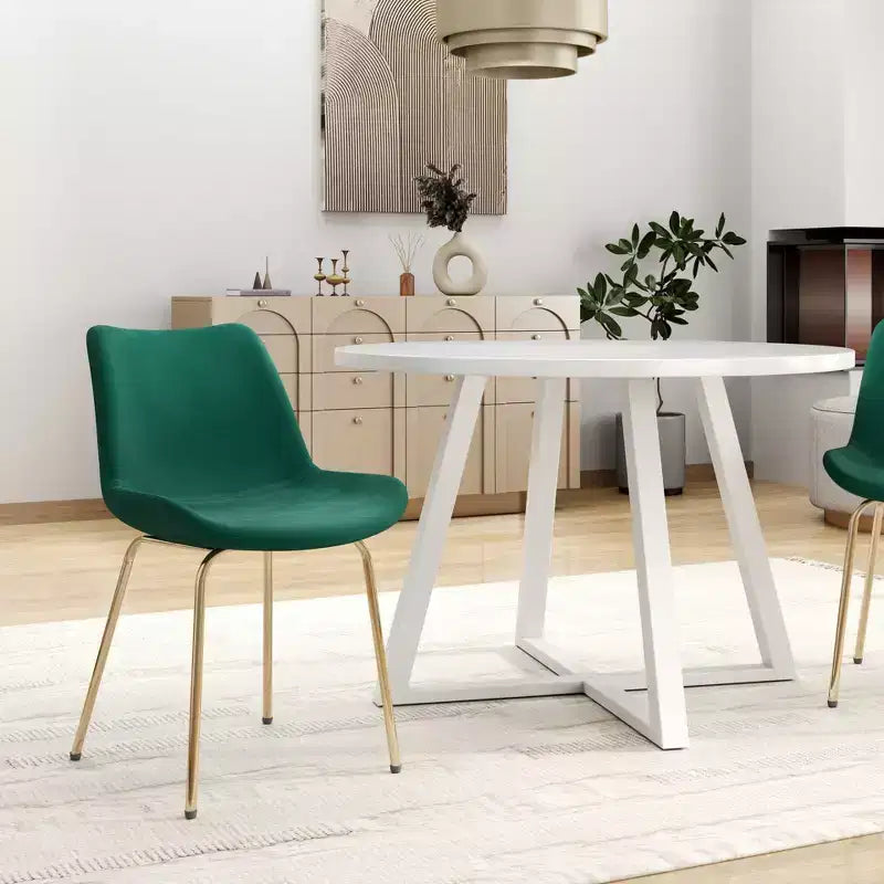 Set da pranzo Roundhill Furniture Avant rotondo, tavolo da pranzo con base a cavalletto e 2 sedie laterali, 3 pezzi