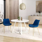 Set da pranzo Roundhill Furniture Avant rotondo, tavolo da pranzo con base a cavalletto e 2 sedie laterali, 3 pezzi