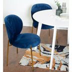 Roundhill Furniture Set da pranzo contemporaneo Amoa, tavolo da pranzo rotondo bianco con 2 sedie, 3 pezzi