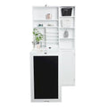 Utopia Alley Collapsible Fold Down Desk Table with Large Storage Cabinet & Bottom Shelves, Computer Desk, White