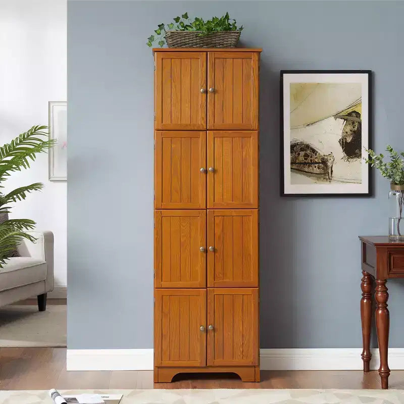 Meuble de rangement haut de 72 pouces avec 8 portes et 4 étagères pour salon, cuisine ou bureau