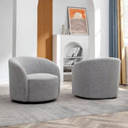 Fauteuil d’appoint pivotant KINWELL en forme de tonneau, rembourré, largeur 34 (lot de 2)