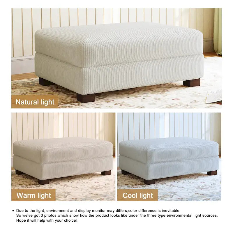 Pouf moderno oversize in tessuto a coste