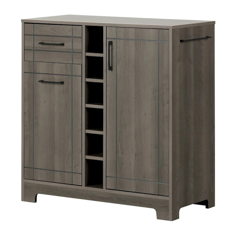 Bar Cabinet with Bottle and Glass Storage