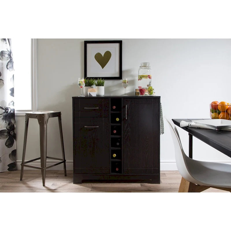 Bar Cabinet with Bottle and Glass Storage