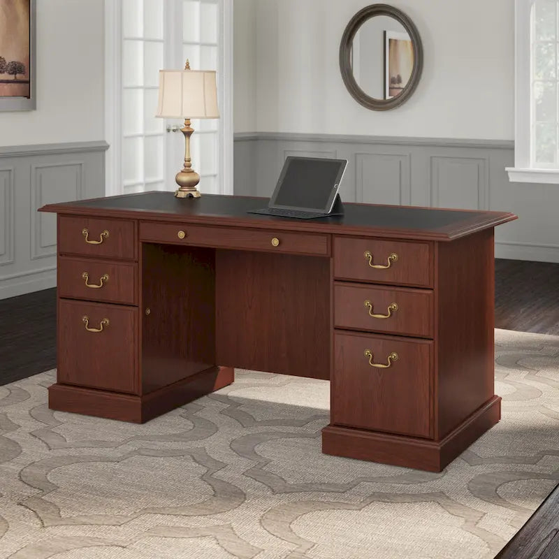 Scrivania direzionale Bush Furniture Saratoga con cassetti e vano portaoggetti