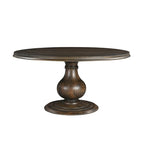 60 Round Solid Wood Pedestal Dining Table - Beige