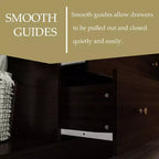 Hitow Armoire 2-Large Drawer Center Hanging Area with Mirror Minimalist Style