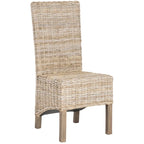 Ensemble de 2 chaises de salle à manger en osier naturel, 19 l x 22 p x 41 h, style bohème côtier